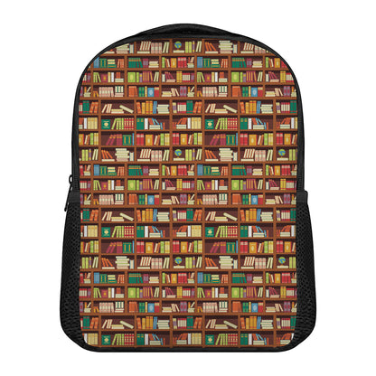 Reading Library Pattern Print Casual Backpack