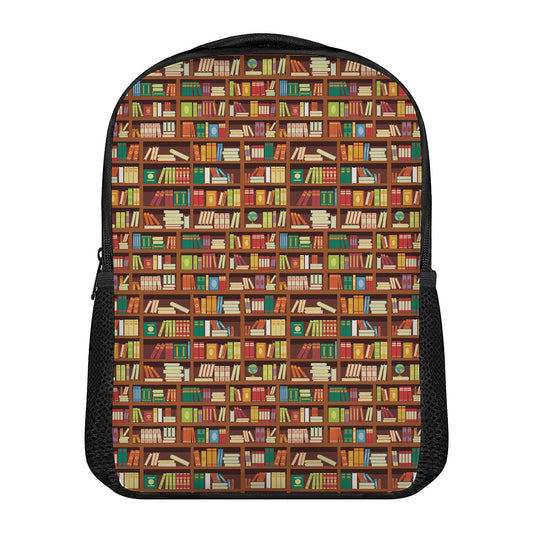 Reading Library Pattern Print Casual Backpack