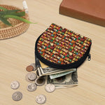 Reading Library Pattern Print Coin Purse