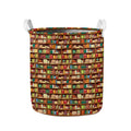 Reading Library Pattern Print Collapsible Laundry Basket