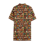 Reading Library Pattern Print Cotton Hawaiian Shirt
