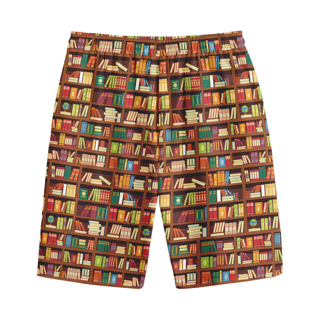 Reading Library Pattern Print Cotton Shorts