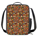 Reading Library Pattern Print Crossbody Lunch Bag