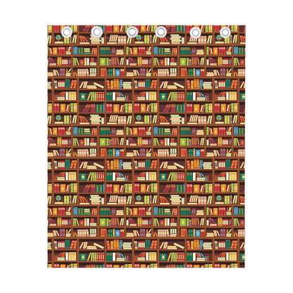 Reading Library Pattern Print Curtain