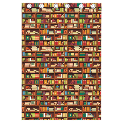 Reading Library Pattern Print Curtain