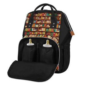 Reading Library Pattern Print Diaper Bag