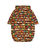 Reading Library Pattern Print Dog Zip Up Hoodie