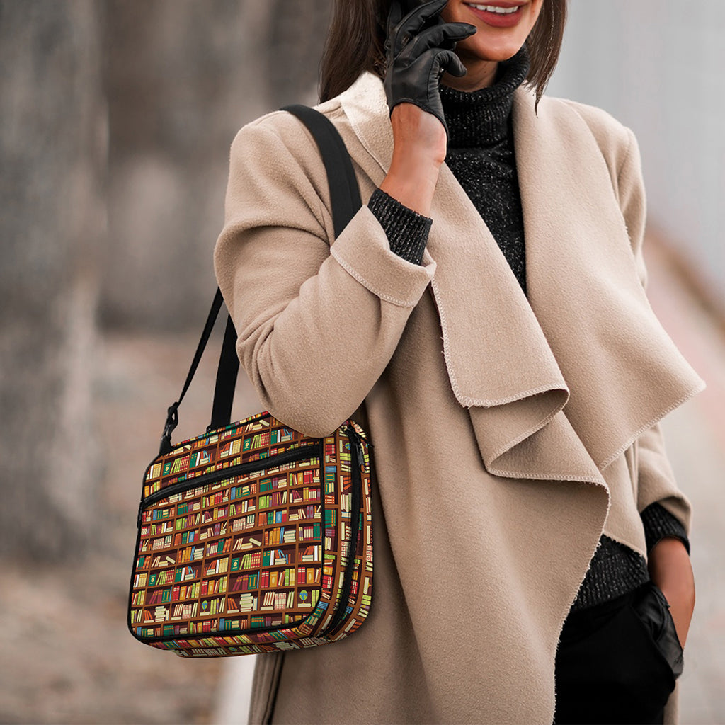 Reading Library Pattern Print Double Strap Bible Bag