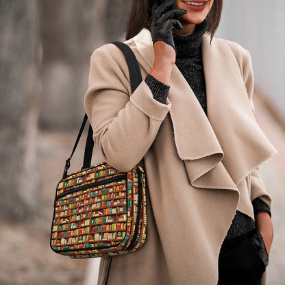 Reading Library Pattern Print Double Strap Bible Bag