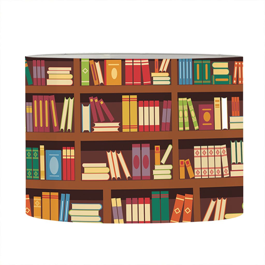 Reading Library Pattern Print Drum Lamp Shade