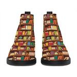 Reading Library Pattern Print Flat Ankle Boots