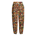 Reading Library Pattern Print Fleece Lined Knit Pants