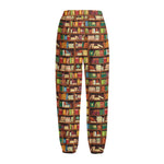 Reading Library Pattern Print Fleece Lined Knit Pants