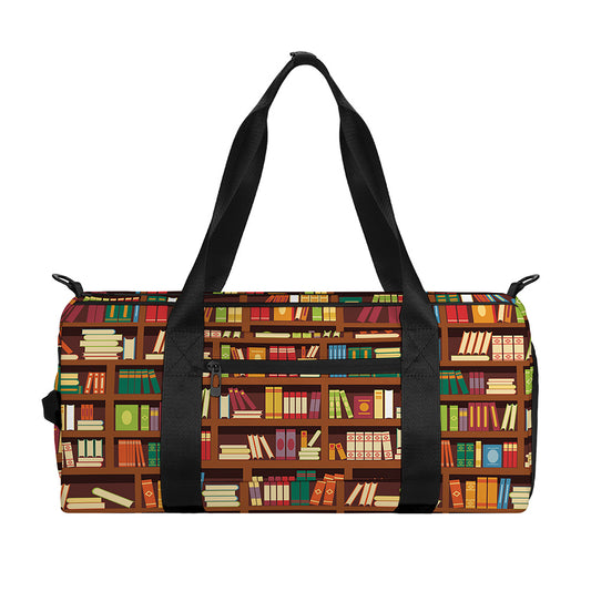 Reading Library Pattern Print Gym Bag