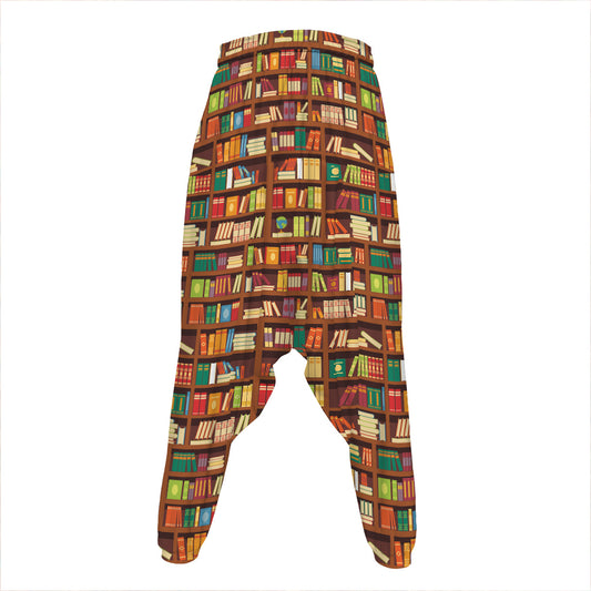 Reading Library Pattern Print Hammer Pants
