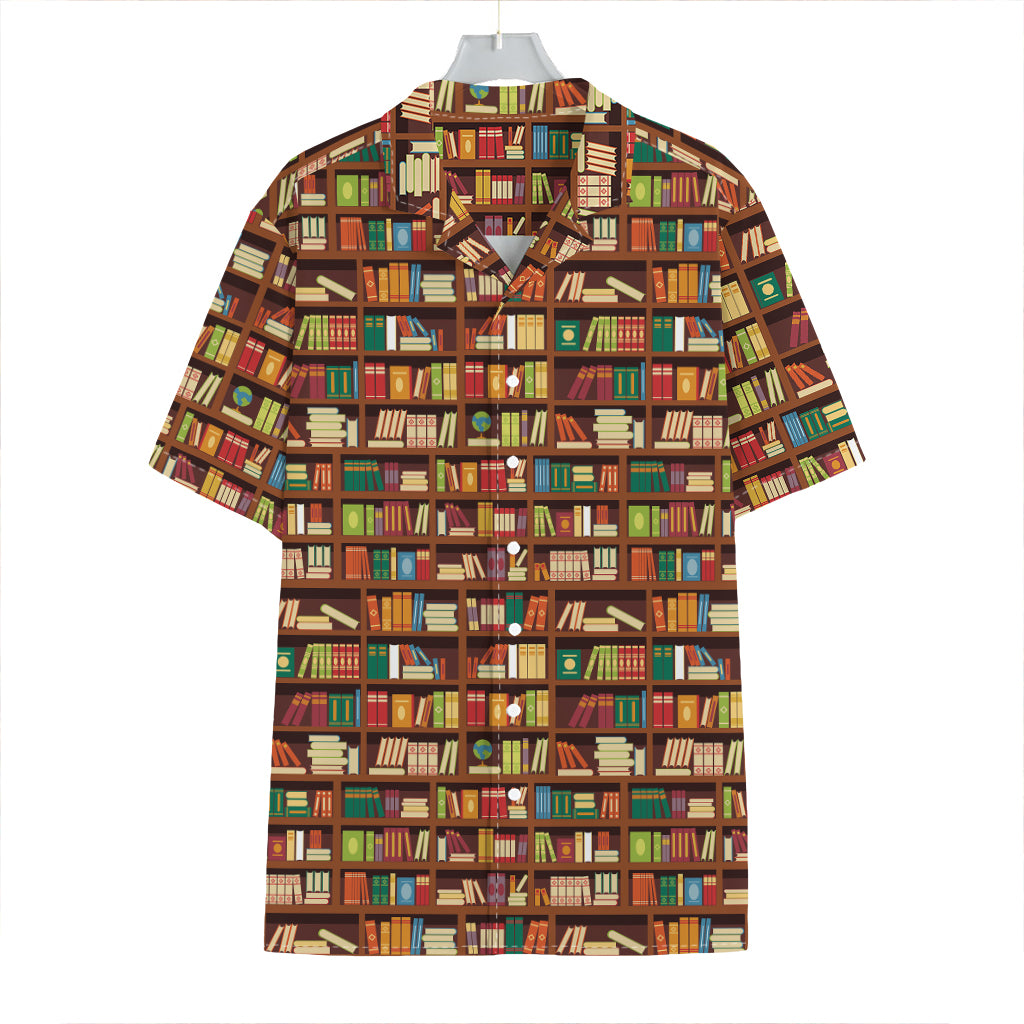 Reading Library Pattern Print Hawaiian Shirt