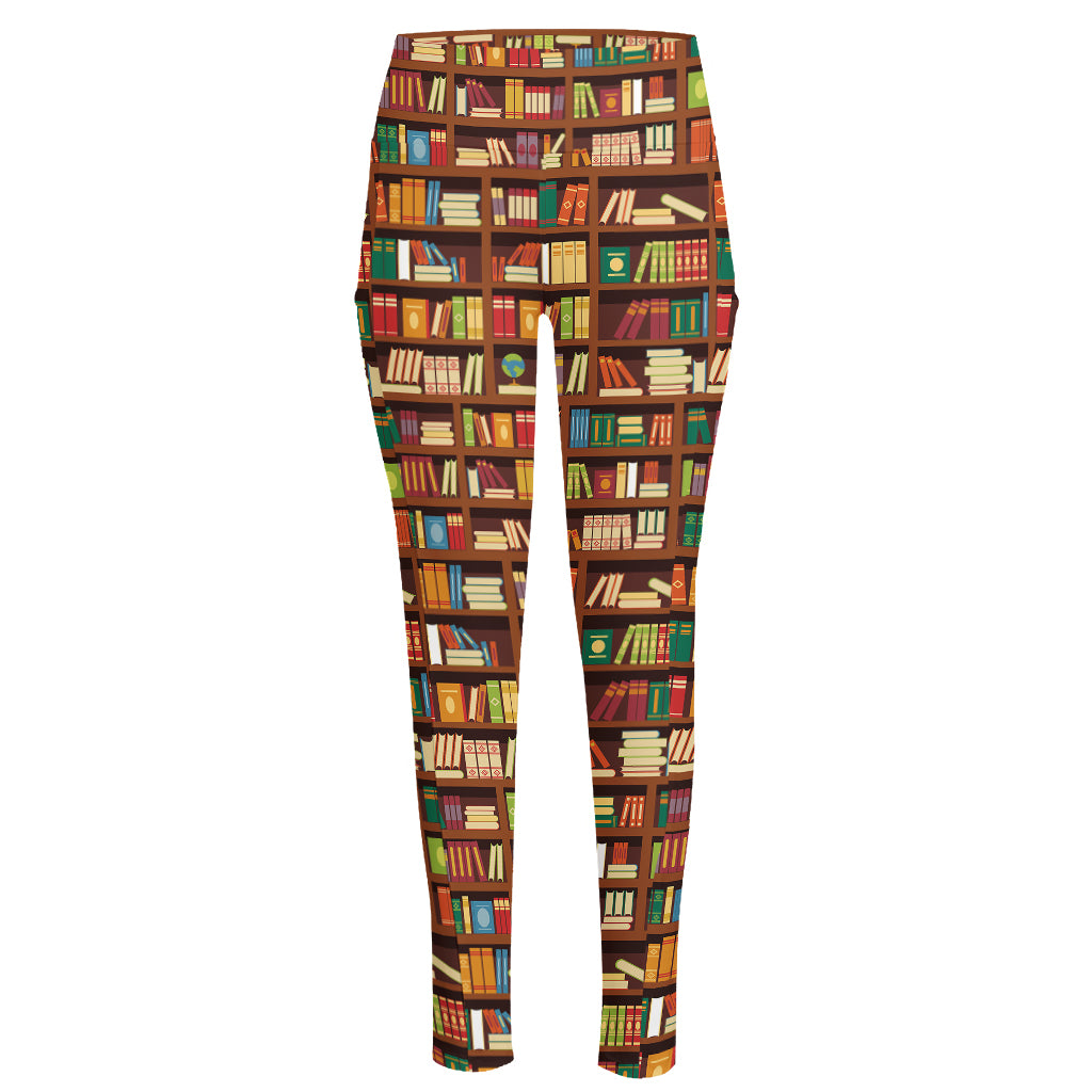 Reading Library Pattern Print High-Waisted Pocket Leggings