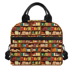 Reading Library Pattern Print Insulated Lunch Bag