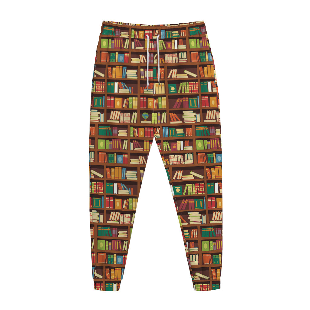 Reading Library Pattern Print Jogger Pants