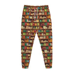 Reading Library Pattern Print Jogger Pants