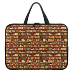 Reading Library Pattern Print Laptop Sleeve With Handle
