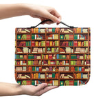 Reading Library Pattern Print Leather Bible Cover