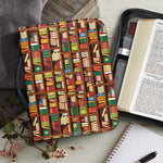 Reading Library Pattern Print Leather Bible Cover