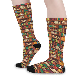 Reading Library Pattern Print Long Socks