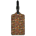 Reading Library Pattern Print Luggage Tag