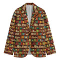 Reading Library Pattern Print Men's Blazer