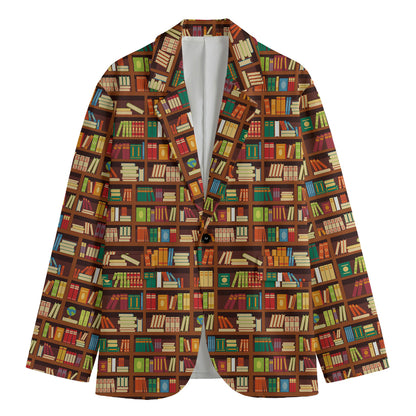 Reading Library Pattern Print Men's Blazer