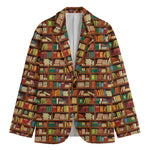 Reading Library Pattern Print Men's Blazer