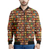 Reading Library Pattern Print Men's Bomber Jacket