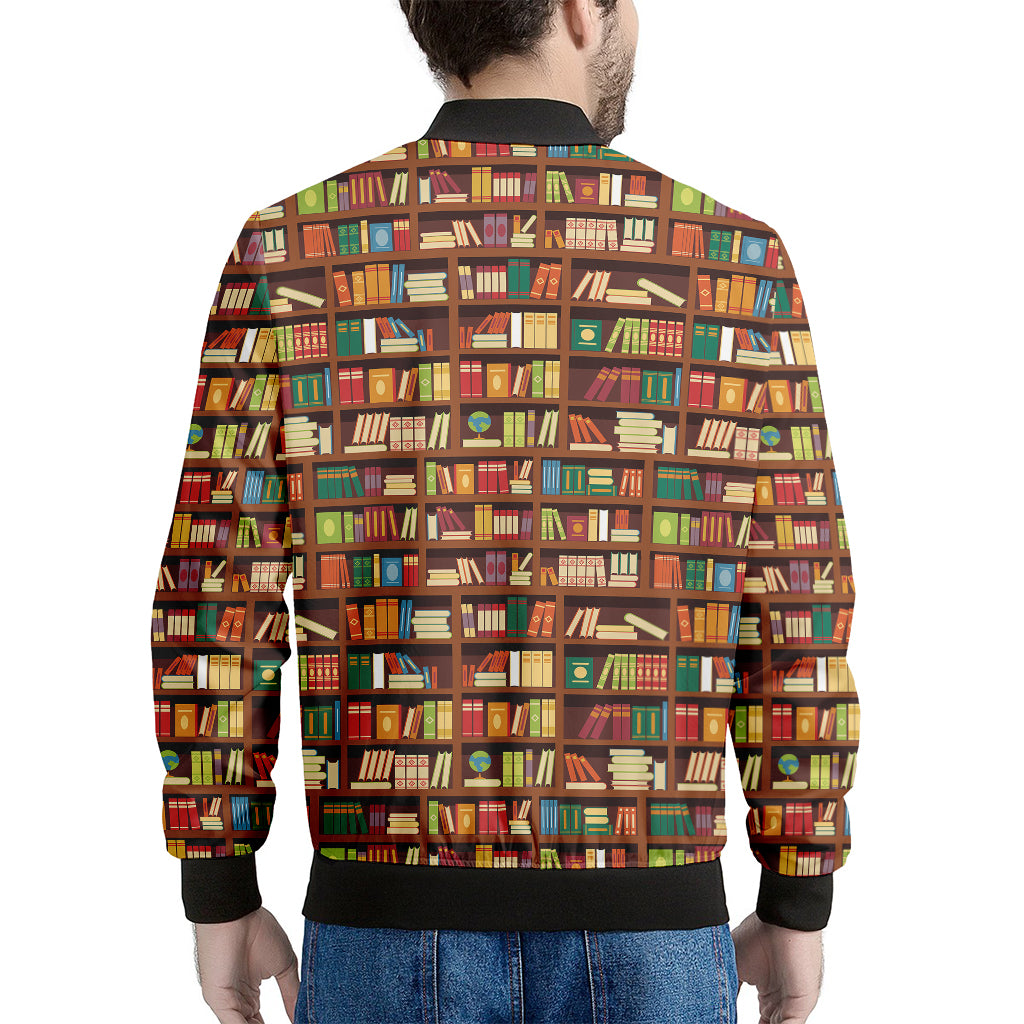 Reading Library Pattern Print Men's Bomber Jacket