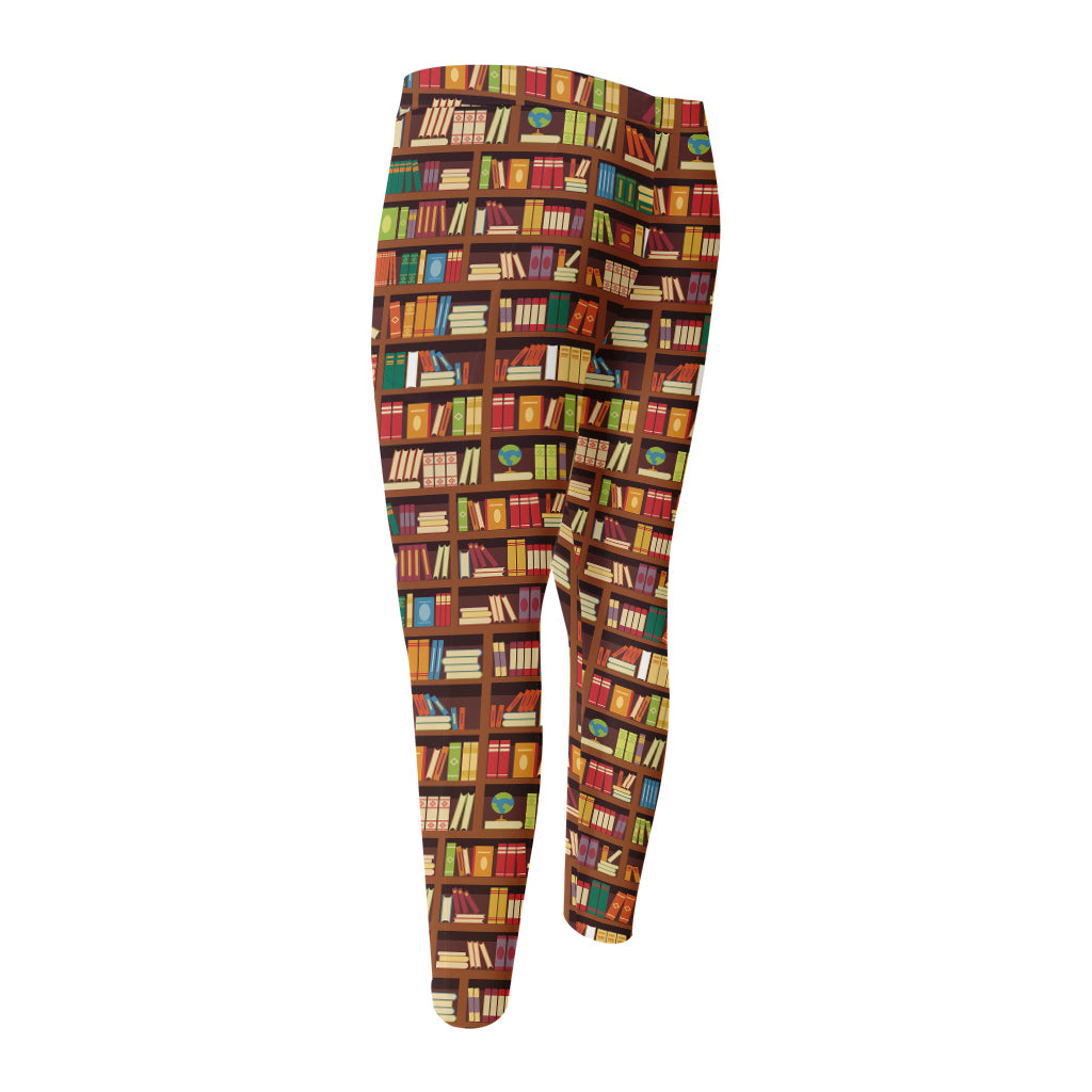 Reading Library Pattern Print Men's Compression Pants