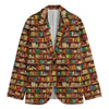 Reading Library Pattern Print Men's Cotton Blazer