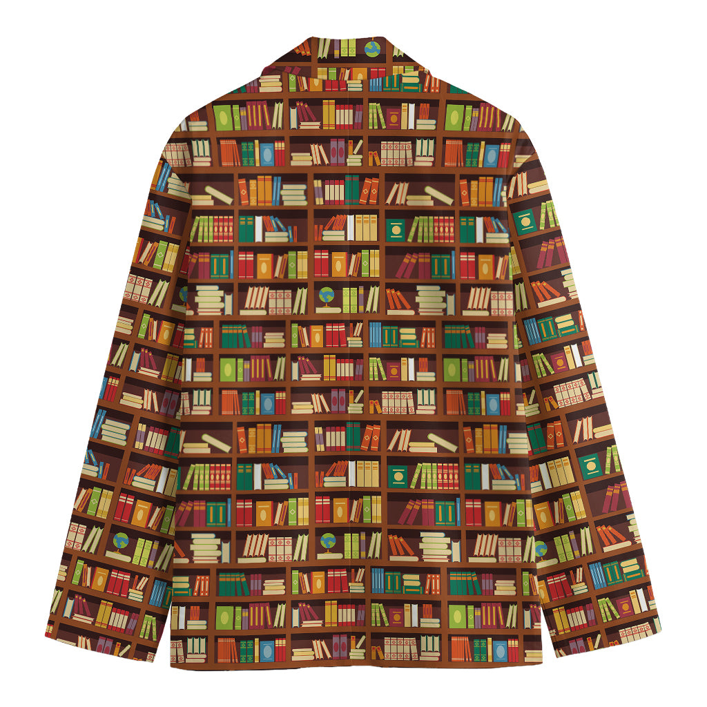 Reading Library Pattern Print Men's Cotton Blazer