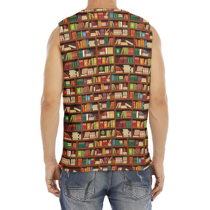 Reading Library Pattern Print Men's Fitness Tank Top