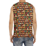 Reading Library Pattern Print Men's Fitness Tank Top