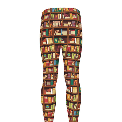 Reading Library Pattern Print Men's leggings