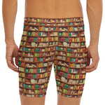 Reading Library Pattern Print Men's Long Boxer Briefs
