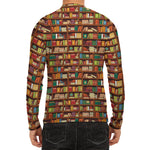 Reading Library Pattern Print Men's Long Sleeve Rash Guard