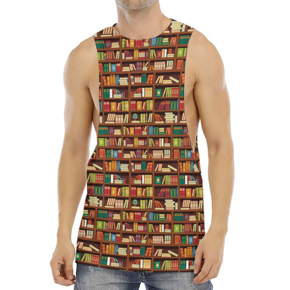Reading Library Pattern Print Men's Muscle Tank Top