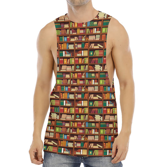 Reading Library Pattern Print Men's Muscle Tank Top