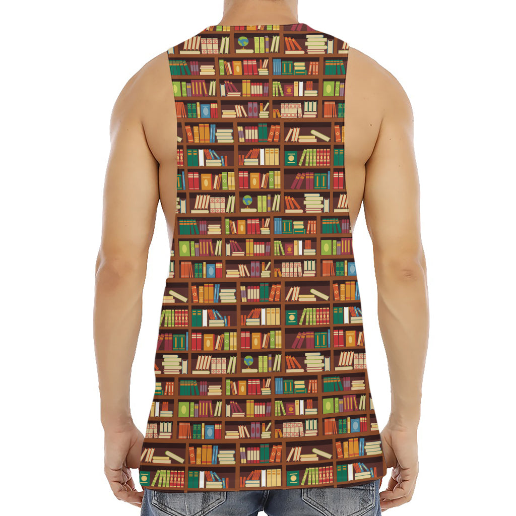 Reading Library Pattern Print Men's Muscle Tank Top