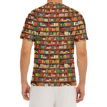 Reading Library Pattern Print Men's Short Sleeve Rash Guard