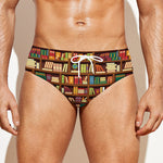 Reading Library Pattern Print Men's Swim Briefs