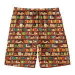 Reading Library Pattern Print Men's Swim Trunks