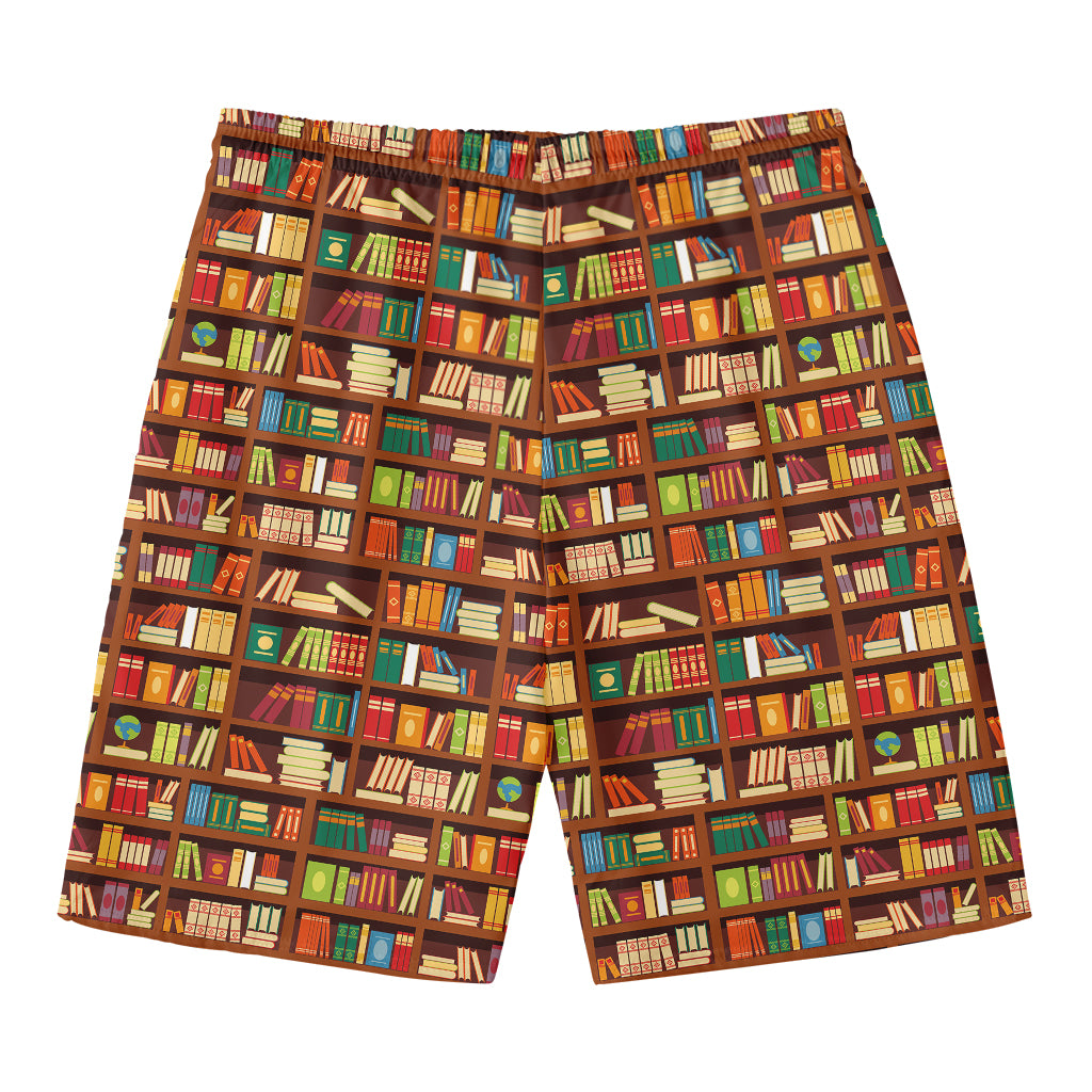 Reading Library Pattern Print Men's Swim Trunks