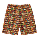 Reading Library Pattern Print Men's Swim Trunks